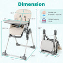 Foldable High Chair with Footrest and Detachable Tray