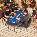 72 x 36 x 30.5 Inch Foldable Poker Table with 8 Cup Holders