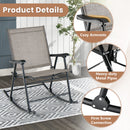 Folding Rocking Chair with Breathable Seat Fabric Set of 2