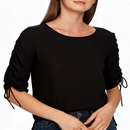 1.State Women's Ruched-Sleeve Top,Size Small