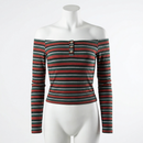 Ultra Flirt by Ikeddi Juniors Striped Off-The-Shoulder Top, Size Large