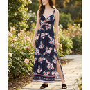Trixxi Juniors Cameo Maxi Dress, Navy, Size XXS
