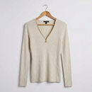 I.N.C. Zipper Embellished Sweater, Heather Sandune, Size XL