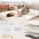 Queen/King/Twin/Full Futon Mattress Floor Sleeping Pad with Washable Cover Beige