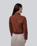 Furniq Uk Womens Suede Studded Jacket, Medium