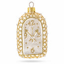 Vintage Gold Lace Clock Glass Christmas Ornament