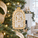 Vintage Gold Lace Clock Glass Christmas Ornament