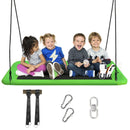 60 Inches Platform Tree Swing Outdoor with 2 Hanging Straps-Green