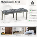 French Vintage Entryway Bench 47 Inch Upholstered Dining Bench