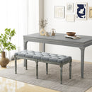 French Vintage Entryway Bench 47 Inch Upholstered Dining Bench
