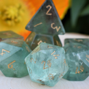 Green Fluorite Stone Dice Set