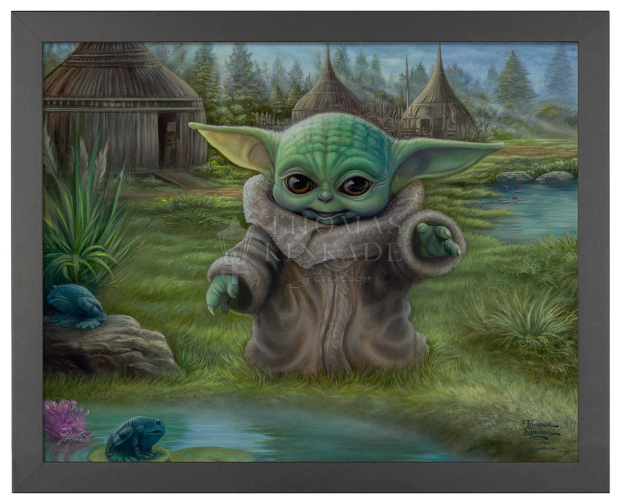 Grogu - Star Wars The Mandalorian Thomas Kinkade Framed Art Print