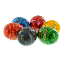 Set of 6 Geometric Pysanky Ukrainian Wooden Easter Eggs 2.5 Inches
