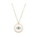 Unwritten Gold Flash-Plated Cubic Zirconia Enamel Evil Eye Coin Pendant Necklace