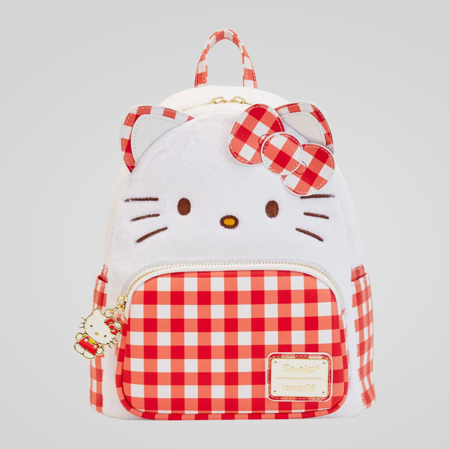 Hello Kitty (Sanrio) Gingham Mini Backpack by Loungefly