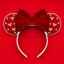 Red Velvet & Pearls Mickey Ears