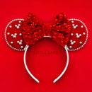 Red Velvet & Pearls Mickey Ears