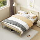 Twin/Full/Queen Size Wooden Bed Frame with Headboard and Slat Support