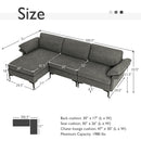 Extra Large Modular L-shaped Sectional Sofa with Reversible Chaise for 4-5 People