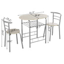 3 pcs Home Kitchen Bistro Pub Dining Table 2 Chairs Set