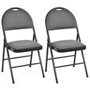 2/4 Pieces Padded Folding Dining Chairs with Backrest