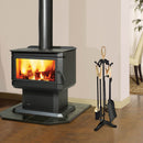 5 Pieces Rustic Heavy Duty Compact Wrought Iron Fireplace Tools Set