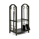 Fireplace Log Rack with 4 Tools Set Fireside Firewood Holder