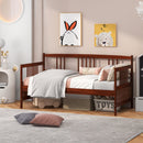 Twin Size Wooden Slats Daybed Bed with Rails