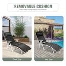 Adjustable Outdoor Lightweight Folding Chaise Lounge Chair with Pillow