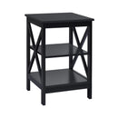 3-Tier X-Design Nightstands with Storage Shelves for Living Room Bedroom