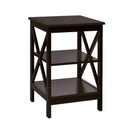 3-Tier X-Design Nightstands with Storage Shelves for Living Room Bedroom