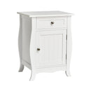 Wooden Accent End Table with Drawer Storage Cabinet Nightstand-White