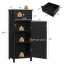 Wooden Storage Free-Standing Floor Cabinet with Drawer and Shelf