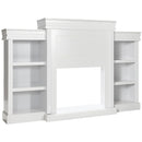 70 Inch Modern Fireplace Media Entertainment Center with Bookcase