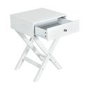 Modern X-Shaped Nightstand with Drawer for Living Room Bedroom