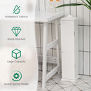 Free Standing Toilet Paper Holder with 4 Shelves and Top Slot for Bathroom-White