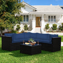 6 Pieces Patio Furniture Sofa Set with Cushions for Outdoor