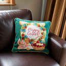 Set of 2 Happy Easter & Easter Eggs Throw Pillow Covers