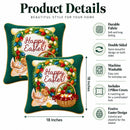 Set of 2 Happy Easter & Easter Eggs Throw Pillow Covers