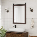 30 x 22 Inch Wall Mount Mirror with Wood Frame