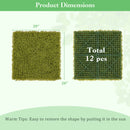 12 Pieces 20 x 20 inches Artificial Grass Wall Panels for Garden Yard Balcony