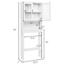 Over the Toilet Storage Cabinet Bathroom Space Saver with Tempered Glass Door
