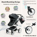 Folding Aluminum Infant Reversible Stroller with Diaper Bag
