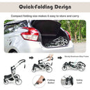 Folding Aluminum Infant Reversible Stroller with Diaper Bag-Black