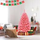 Pink Christmas Tree with Snow Flocked PVC Tips and Metal Stand