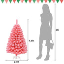Pink Christmas Tree with Snow Flocked PVC Tips and Metal Stand