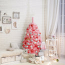 Pink Christmas Tree with Snow Flocked PVC Tips and Metal Stand