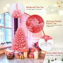 Pink Christmas Tree with Snow Flocked PVC Tips and Metal Stand