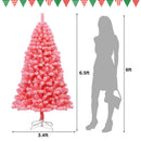 Pink Christmas Tree with Snow Flocked PVC Tips and Metal Stand