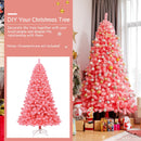 Pink Christmas Tree with Snow Flocked PVC Tips and Metal Stand